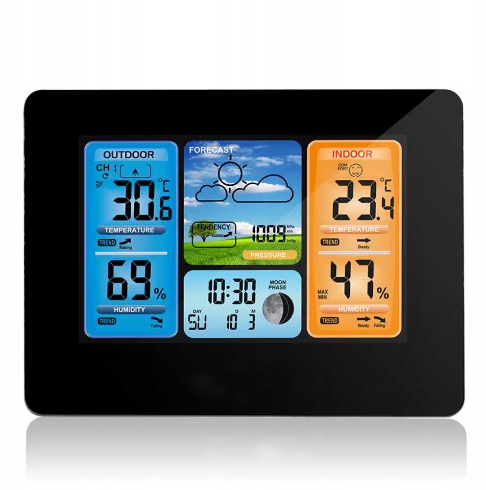 stație meteo practică cu senzor extern wireless